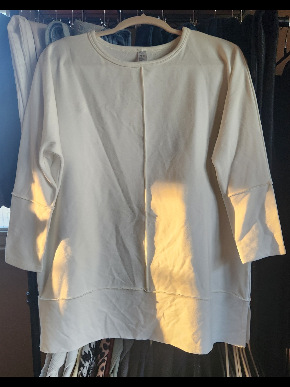 SPANX Ivory Crewneck Tunic with Front Seam